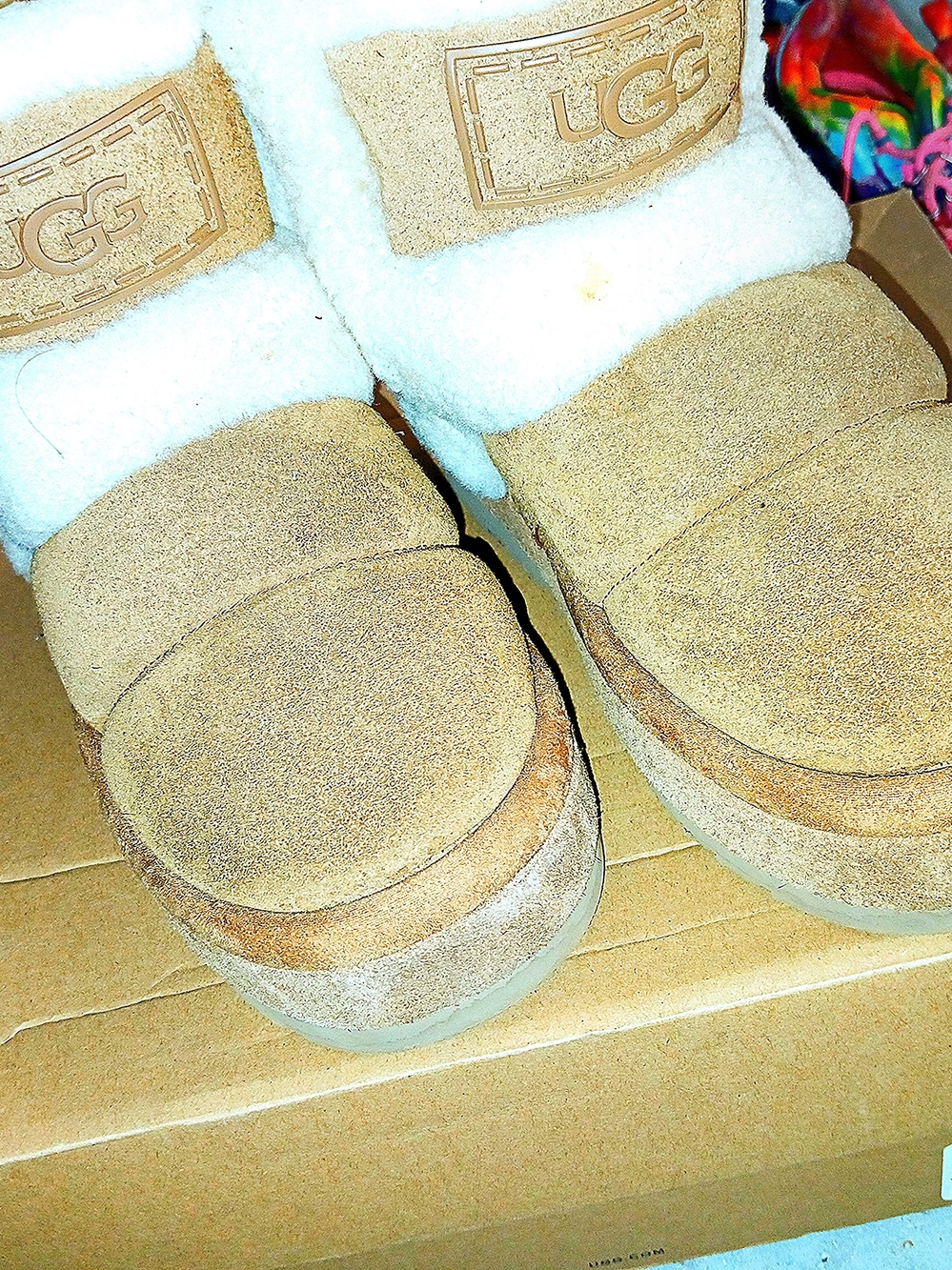 UGG Kids Chestnut Suede Cozy Shearling Boots